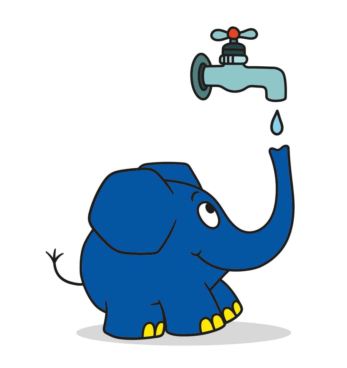 Ohje, hier ist eigentlich ein Bild von dem Elefant zu sehen, der aus einem Wasserhahn trinkt.